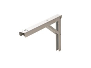 Heavy duty, folding L-bracket, steel, white, 12 in
