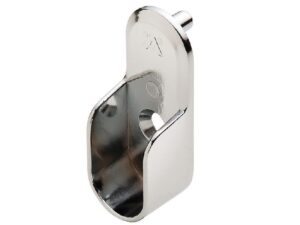 Oval Wardrobe Tube Support, zinc, chrome-plated, 15mm x 30mm - 2553-D-CH - 803.33.210