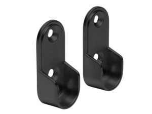 Oval Wardrobe Tube Support, zinc, cblack, 15mm x 30mm - 2553-D-MBK