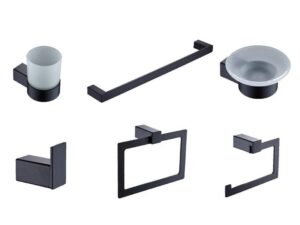 Millennial Matte Black 6-Piece Bathroom Accessory Kit - 976010-MB