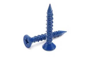 1/4 x 1-1/4 in Phillips-flat-head Tapcon concrete screws, 100-pieces box, blue