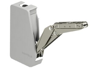 Hafele lid stay, free 1.7 model A, with soft close, steel, nickel plated, plastic, gray - 372.91.320