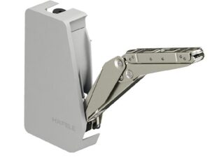 Hafele lid stay, free 1.7 model B, with soft close, steel, nickel plated, plastic, gray - 372.91.321