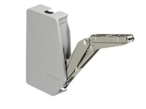 Hafele lid stay, free 3.15 model E, with soft close, steel, nickel plated, plastic, gray - 372.91.331