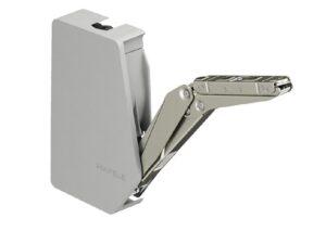 Hafele lid stay, free 3.15 model F, with soft close, steel, nickel plated, plastic, gray - 372.91.332