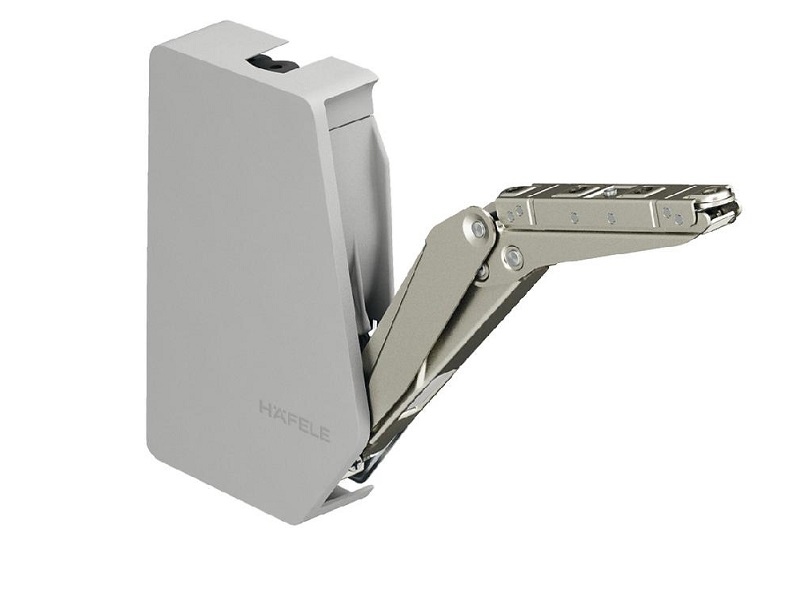 Hafele Free Flap 3.15 model G, con cierre lento (soft close), de acero niquelado de plástico gris - 372.91.333