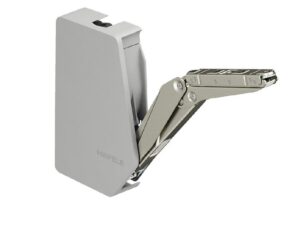 Hafele Free Flap 3.15 model G, con cierre lento (soft close), de acero niquelado de plástico gris - 372.91.333