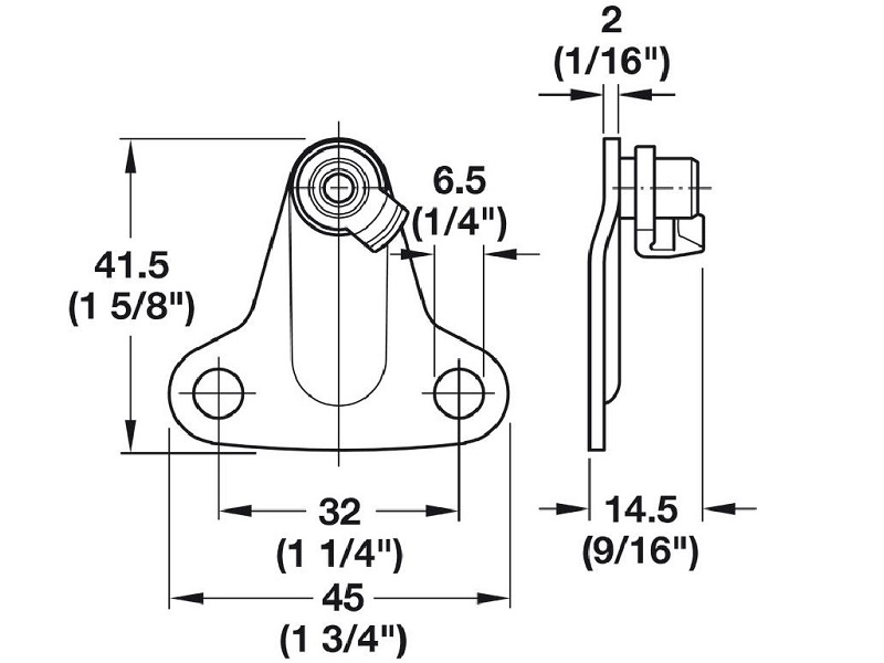 Placa de montaje para brazos en puertas de aluminio - 373.66.694