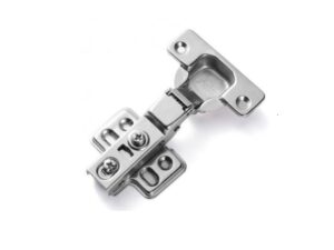Soft-close clip-on full overlay hinge, 4-hole plate included, 1 pair