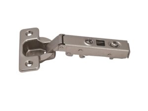 Clip-on full overlay hinge, 4-hole plate included, 1 pair