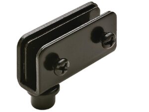 Gozne negro sin orificio para puerta de cristal empotrada, ángulo de apertura de 110°, para cristal hasta 6 mm