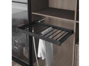 Rack para colgar pantalones soft close gris antracita 2-3/4 in x 18-3/4 in x 31 in Starax - S-6709-A