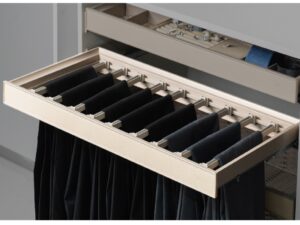 Trebol Soft Close Pants Rack For Closets, Champagne Color - HEO022 - 2-11/16 x 16-7/8 x 30-3/32 in