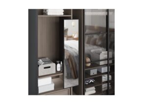 Espejo giratorio para closet gris antracita 13 in x 51 in Starax - S-6612-A