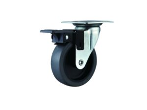 Rueda Emily con freno color negro 75 mm - CAS-05-75-BLACK