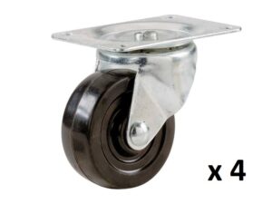 Ruedas giratorias 2 in, paquete de 4
