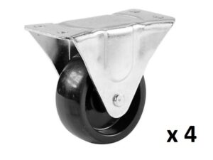 2-1/2 in PVC Rigid Caster, pack of 4