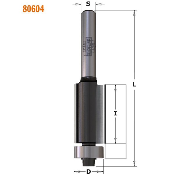 CMT 80604 Contractor Flush Trim Bit, 1/2-inch Diameter, 1/4-inch Shank