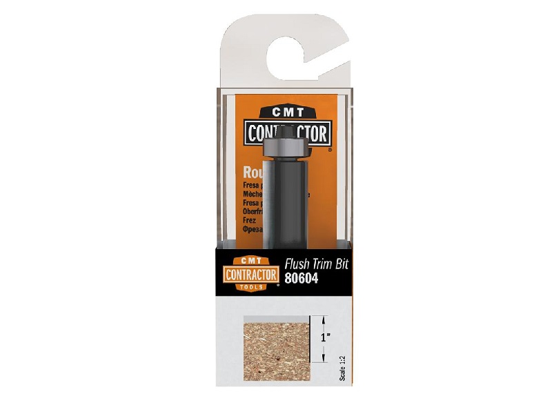 CMT 80604 Contractor Flush Trim Bit, 1/2-inch Diameter, 1/4-inch Shank