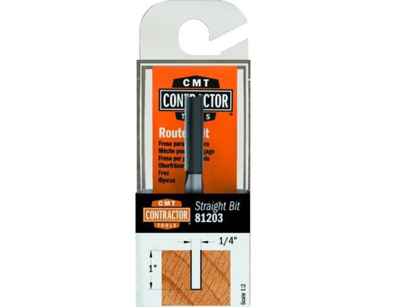 CMT 81203 Contractor Straight Bit, 1/4-inch Diameter, 1/4-inch Shank