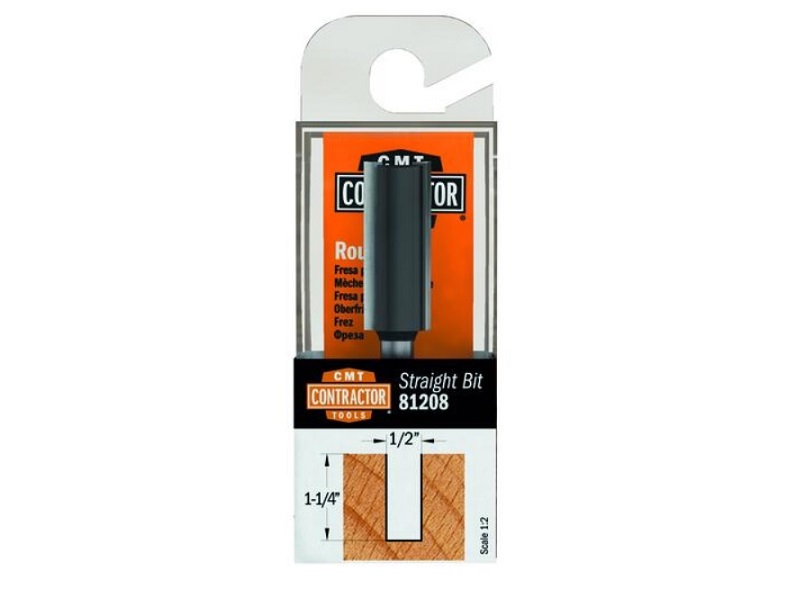 CMT 81208 Contractor Straight Bit, 1/2-inch Diameter, 1/4-inch Shank
