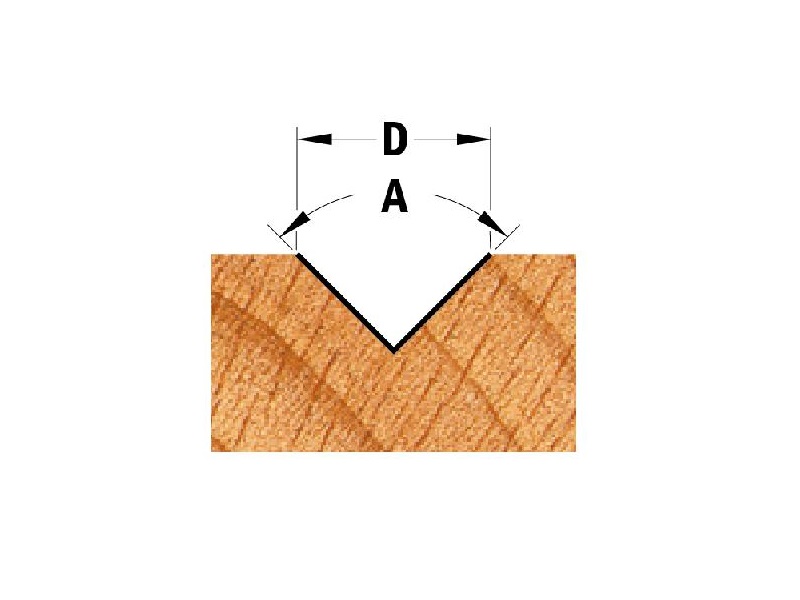 CMT 81503 Contractor V-Grooving Bit, 1/2-inch Diameter, 90° Cutting Angle, 1/4-inch shank