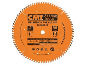 CMT 210.080.10 Industrial Fine Cut-Off Saw Blade, 10-Inch x 80 Teeth 38° ATB Grind with 5/8-Inch Bore, PTFE Coating