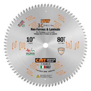 CMT 254.080.10 ITK Non-Ferrous, PVC & Melamine Saw Blade, 10-Inch x 80 Teeth, TCG Grind with 5/8-Inch Bore