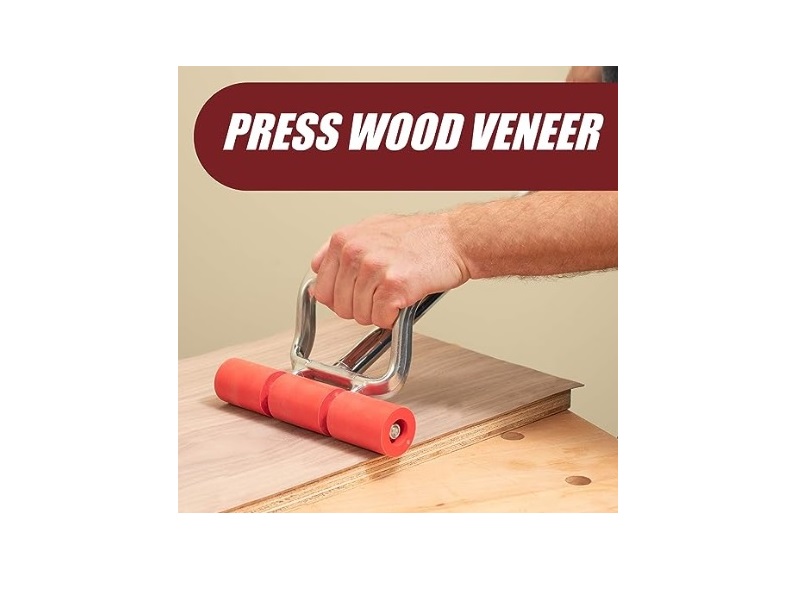 J-Roller for laminates, 7-1/2 in wide and extensible handle 17 in to 27 in