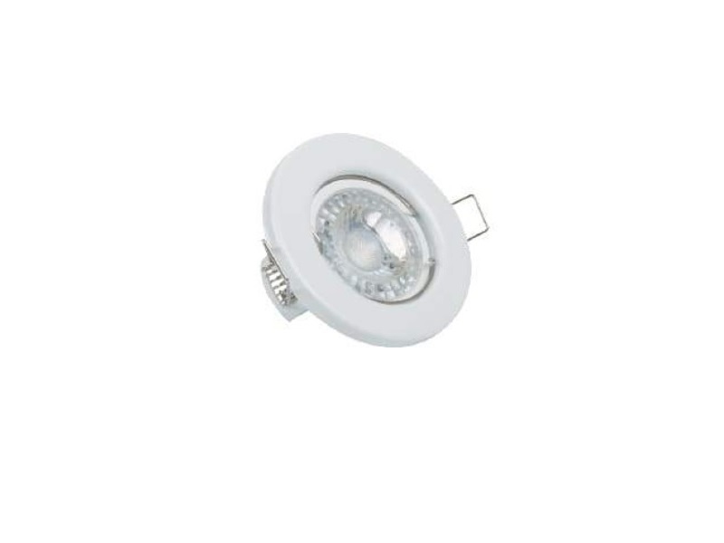 Base redonda dirigible empotrable para spotlight MR16 color blanco marca AKSI - 125011
