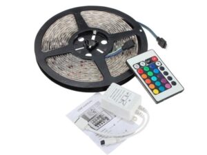 LED strip light, RGB colors, 33 ft, USB, with remote control