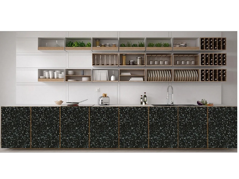 Greenlam laminate for countertop 9990-31 - Nero Spangle - Gloss - 4x8 - No Postforming