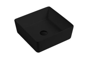 Matt black square vessel bathroom sink NATY-LAV13 - 15.6 x 15.6 x 5.5 in
