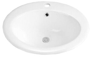 Drop-in round bathroom sink NATY-LAV21 - 19.7 x 17.5 x 7.5 in