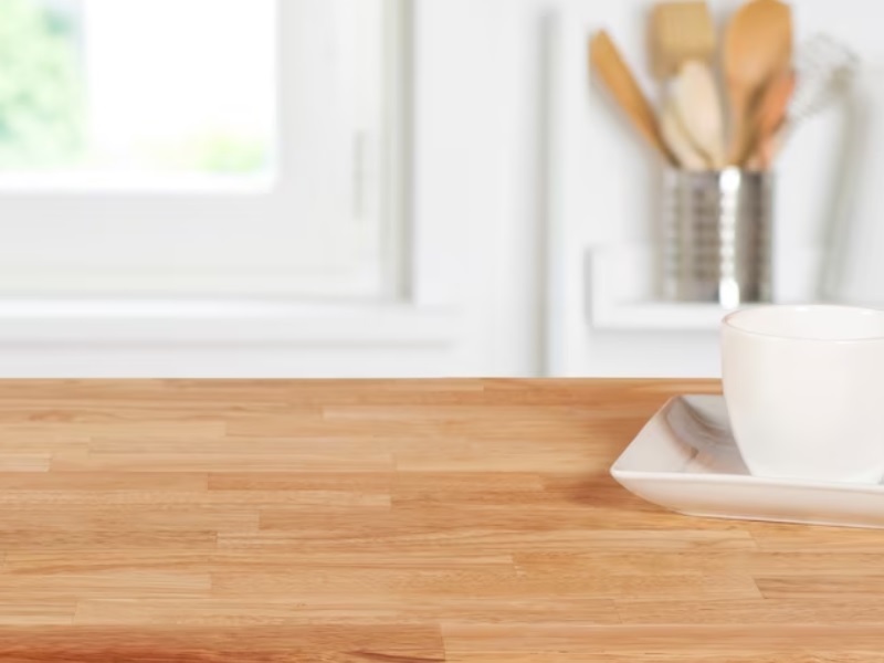 Butcher Block 1.5 in x 25 in x 96 in (2.08x8) rubber wood - maple