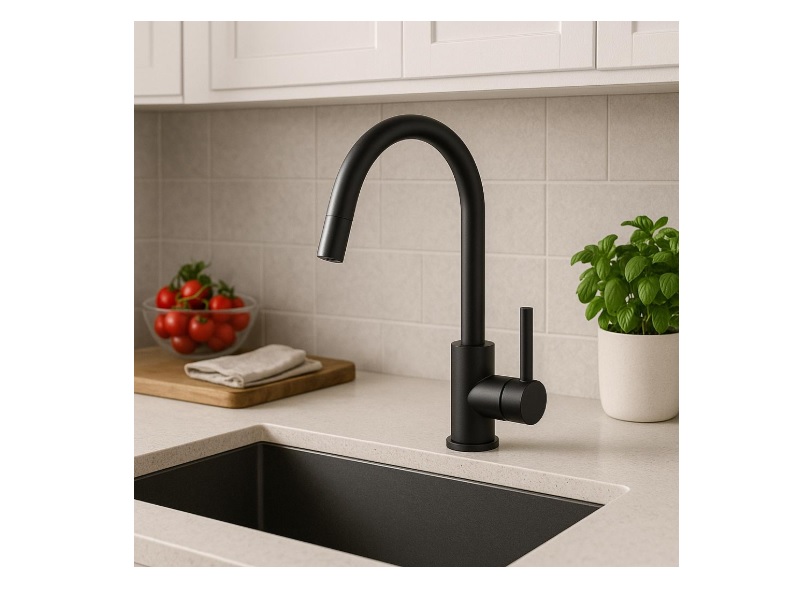Addith dark mettallic curved kitchen faucet - 73008.3