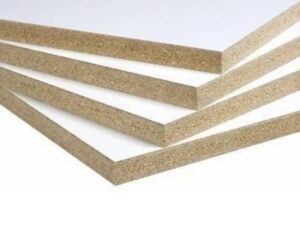 1/2 in x 4 ft x 8 ft water resistant particleboard, 1 face white