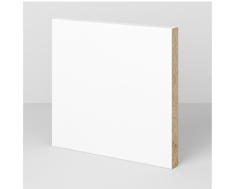 5/8 in x 4 ft x 8 ft water resistant particleboard, 1 face white