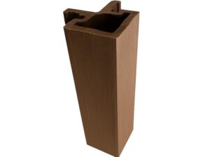 Exterior corner continuation for WPC decorative wall panel in Walnut color (dark brown) 9.5 ft long