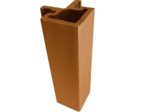 Exterior corner continuation for WPC decorative wall panel in Teak color (light brown) 9.5 ft long