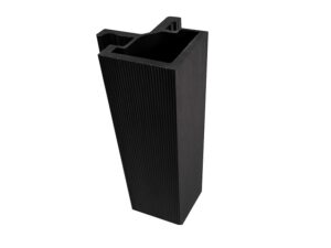 Esquinero exterior de continuación para panel WPC ranurado decorativo color Black (negro) de 9.5 ft de largo