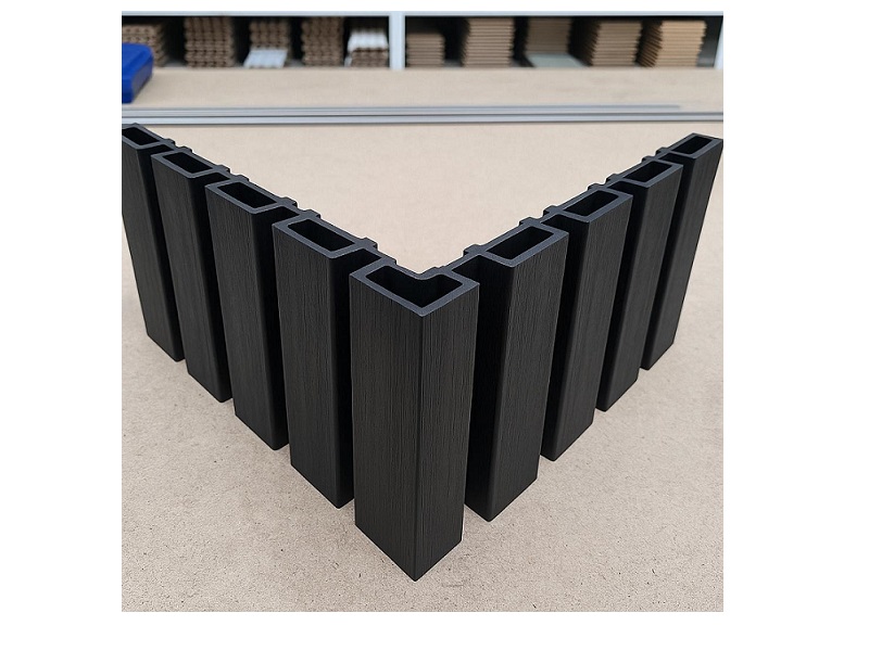 Exterior corner continuation for WPC decorative wall panel in Black color 9.5 ft long