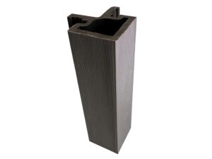 Exterior corner continuation for WPC decorative wall panel in Antique Wood color (light gray) 9.5 ft long