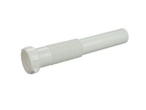 1-1/2 in x 12 in flexible white plastic slip-joint sink drain extension tube