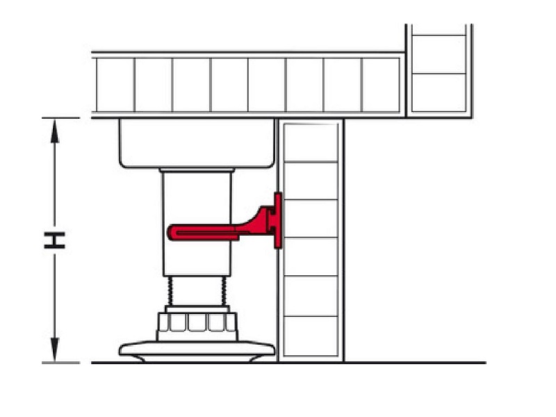 AXILO Plinth Clip, screw mount, plastic, for screw fixing, black, For sliding on