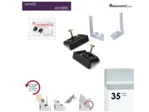 End cap for Rincomatic profile handle Syma32, 8.5 ft, Matt Silver (35)