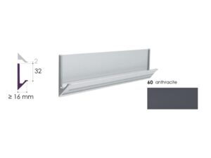 Rincomatic profile handle Syma32 Inglete 45°, 8.5 ft, Anthracite (60)