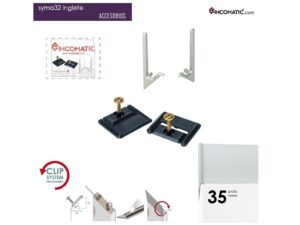 End cap for Rincomatic profile handle Syma32 Inglete 45°, 8.5 ft, Matt Silver (35)