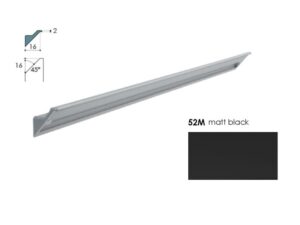 Tirador de perfil Rincomatic Syma2 Inglete 45° de 8.5 ft color Negro Mate (52M)