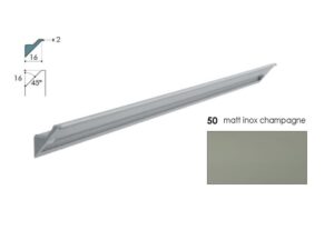 Rincomatic profile handle Syma2 Inglete 45°, 8.5 ft, Matt Inox - Champagne (50)